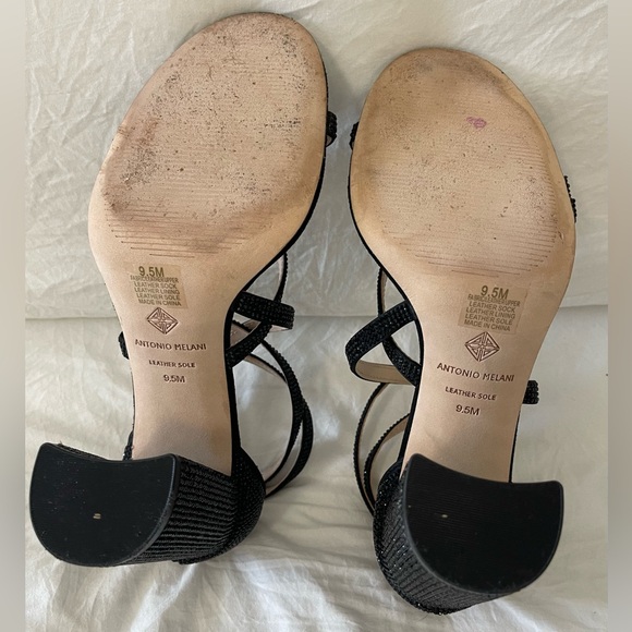 Antonio Melani Hazlyn Satin Rhinestone Embellished Strappy Dress Sandals - Picture 5 of 7